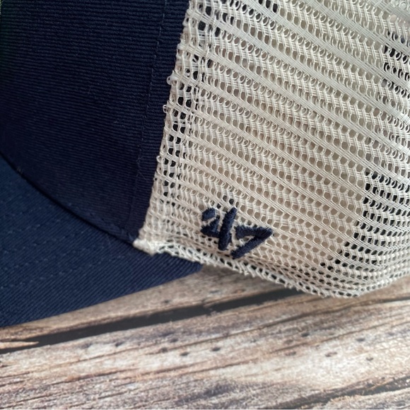 47 Brand MVP DP Seattle Seahawks Trucker Mesh Navy Blue White Hat Snapback OSFA - Picture 4 of 6